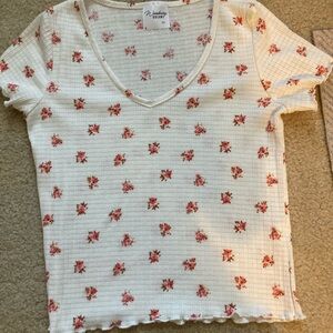 floral Crinkle Cut cropped tee